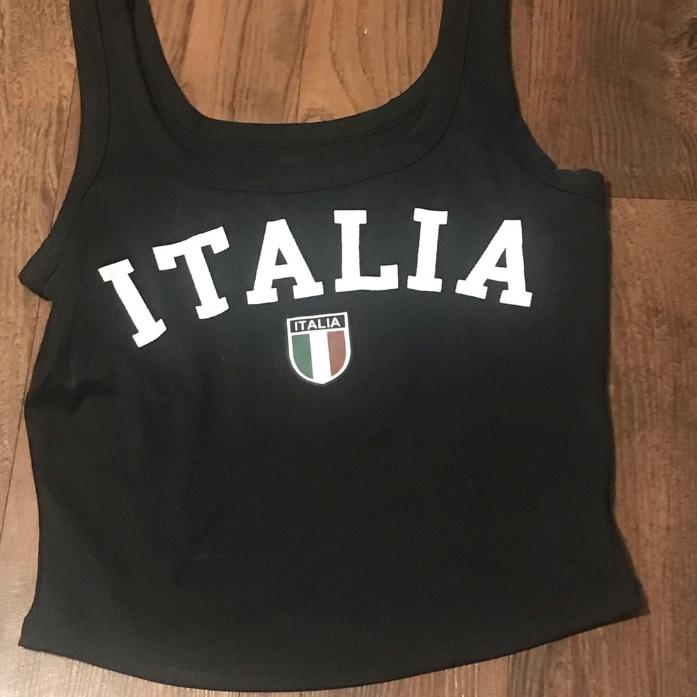 🇮🇹 NEW WITHOut TAGS Italia Graphic Black Tank Top medium Italy